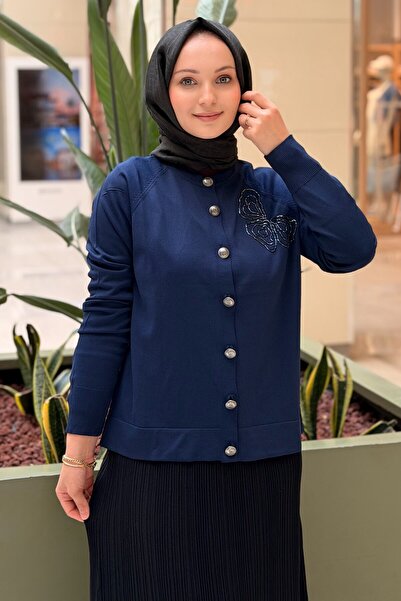Nuss Cardigan mercerizat cu broderie de mărgele florale