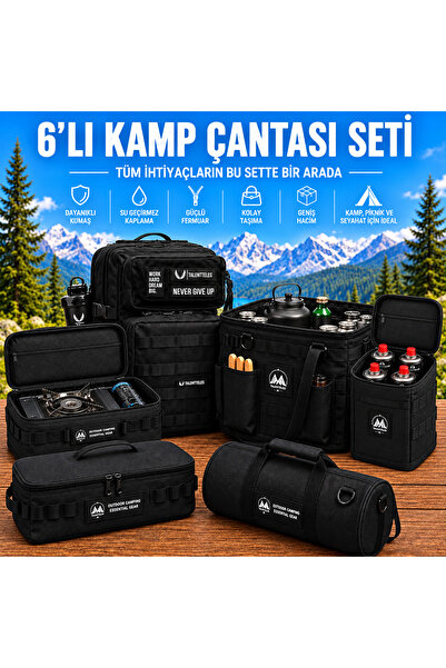 talentteles BLACK 6'LI KAMP ÇANTASI SETİ