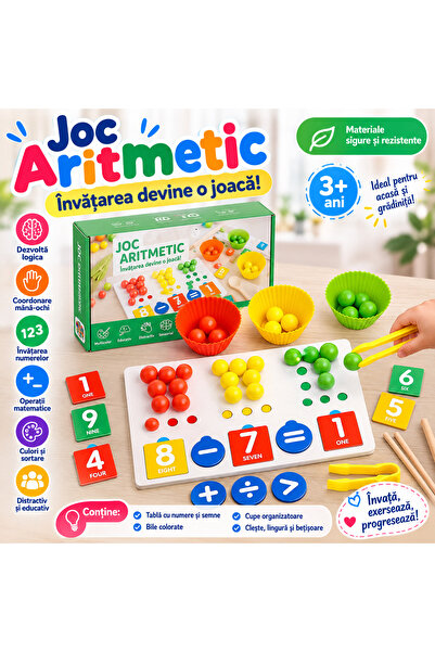 DeaL Jucărie educativă din lemn cu numere și forme — Învățare distractivă! 🌈 🧩