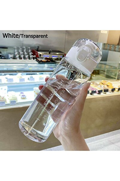 Choice white-Transparent Sports Transparent Water Bottle 780ml Portable Gym T...