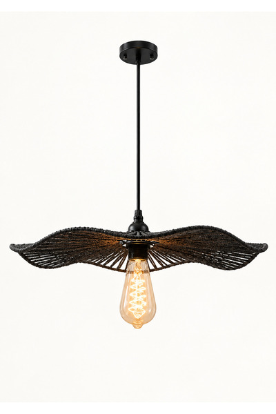 Generic Brand Ultraqi Modern Black Woven Single Pendant E27 with Wavy Design ...