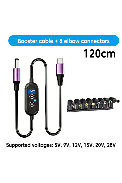 Choice1 كابل محول USB C إلى DC بزاوية 8 درجات لزيادة الطاقة 5V/9V/12V/15V/20V...