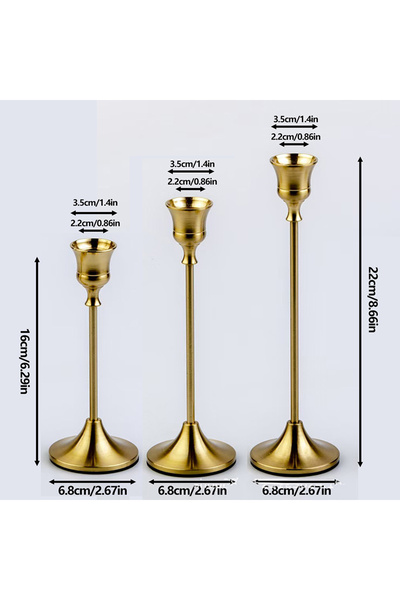 Choice A Set of 3 Vintage Elegant Metal and Aluminum Tabletop Candle Holders,...