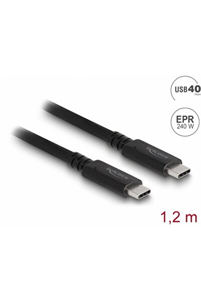 DELOCK Cablu USB 4 tip C PD 3.1 certificat USB-IF/ Etron E-Marker T-T 240W 1....