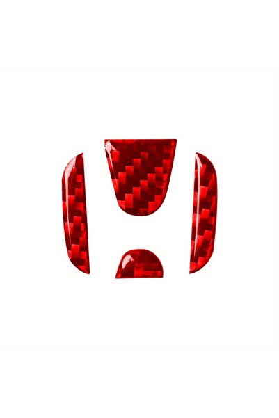 Choice1 Red 4pcs Carbon Fiber Steering Wheel Center Logo Insert Trim For Hond...