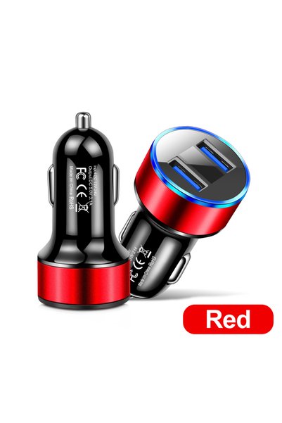 Choice4 G27 Red Dual USB 12.5V Voltage Display Car Charger For Plug Lighter S...