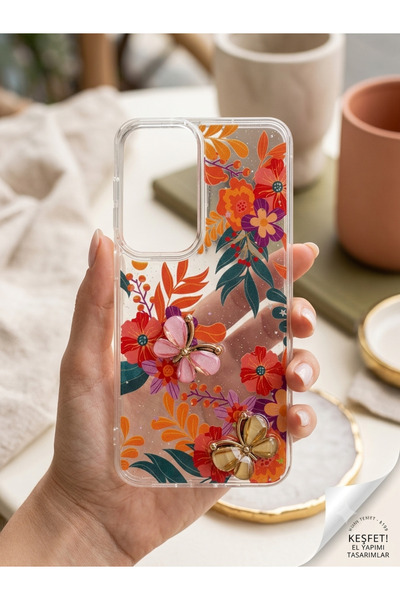 SAMSUNG A37 UYUMLU KELEBEK DESENLİ PREMİUM KILIF