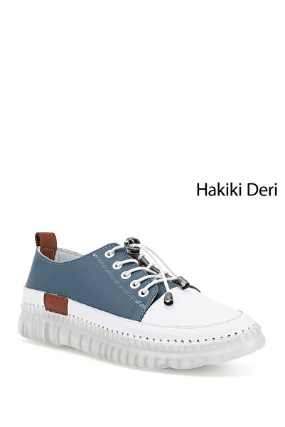 GÖNDERİ(R) Kadın Mavi Bağcıklı Hakiki Deri Sneaker