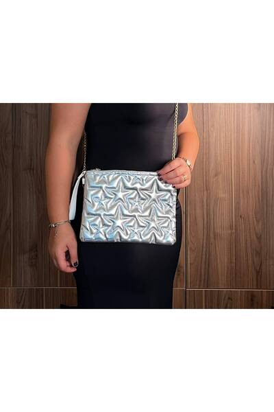 Genel Markalar Yıldız Nakışlı Kadın Portföy & Clutch Çanta