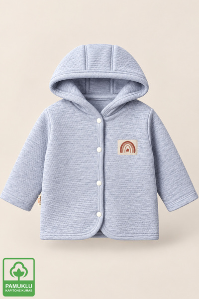 Miniel Unisex Baby Rainbow Crested Organic Cotton 3-18 Months Quilted Baby Ca...