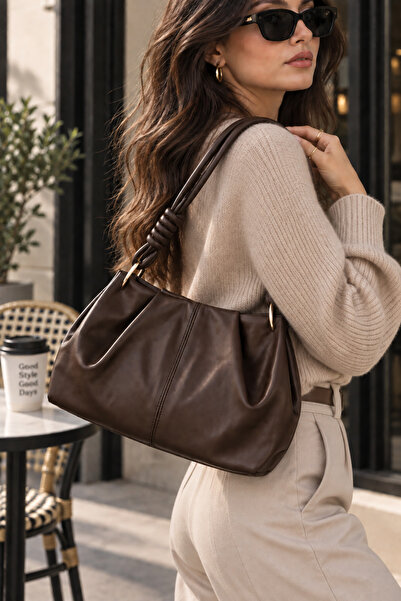 citycenterfashion Women's Shoulder Bag with Tie Detail and Magnet Closure Cty...
