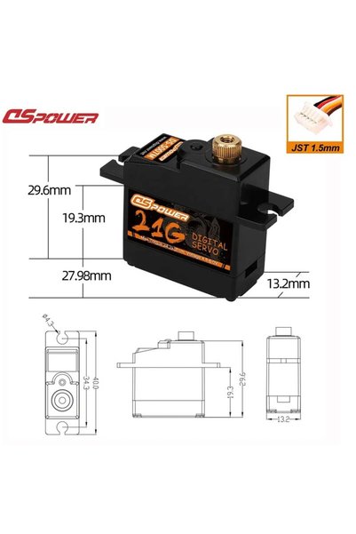 Choice 21g 5Pin JST1.5 DSPOWER 17G/21G Mirco Digital Waterproof Servo Plastic...