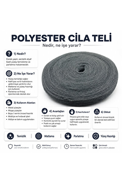 Badem10 Yonca Polyester Yumuşak Çelik Cila Parlatma Teli Alüminyum Ovma Kalay...