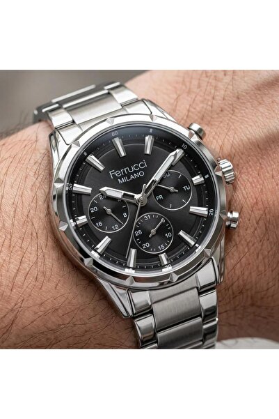 Ferrucci Steel Case Steel Band & Functions Active Men's Wristwatch