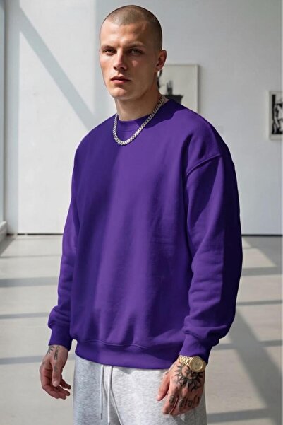 NO 601 Men's Purple Crew Neck Sweatshirt