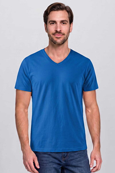 RELAXIA T-Shirt Men's V-Neck Combed Cotton