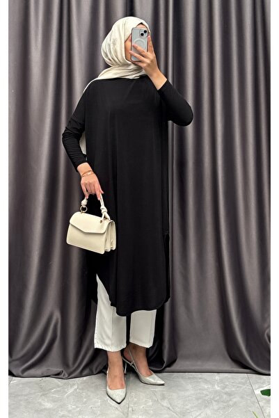 NİSUM MODA Sandy Tunic with Slits on the Sides