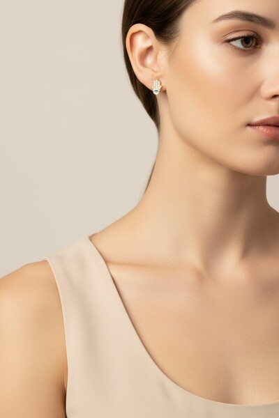 XUPING JEWELRY STİL İNCİSİ/XUPING JEWELRY NAZAR BONCUKLU ZİRKON TAŞLI KÜPE