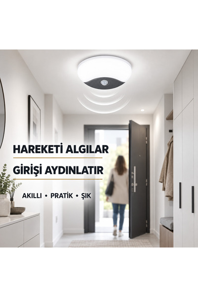 luxshome Radar Hareket Sensörlü Led Armatür Aplik Lamba Avize Banyo Balkon Tu...