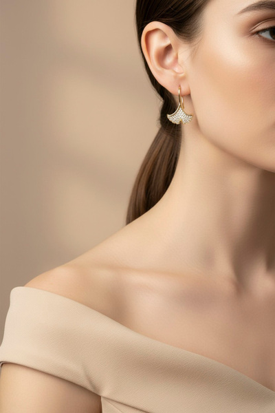 XUPING JEWELRY Style Pearl/Xuping Jewelry Hanging Leaf Zircon Stone Earrings
