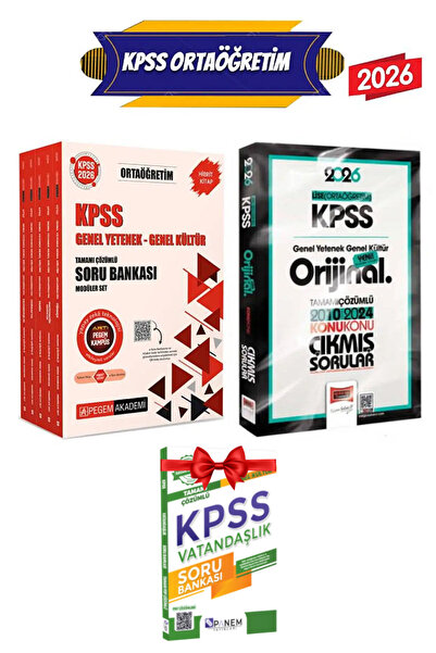 Pegem Akademi Yayıncılık 2026 Pegem Ortaöğretim Soru Bankası+Yargı Ortaöğreti...