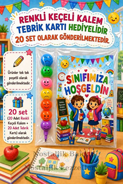 Nostaljik Lezzetler 20 Adet Keçeli Kalemli Öğrencilere Sınıfımıza Hoşgeldin Y...
