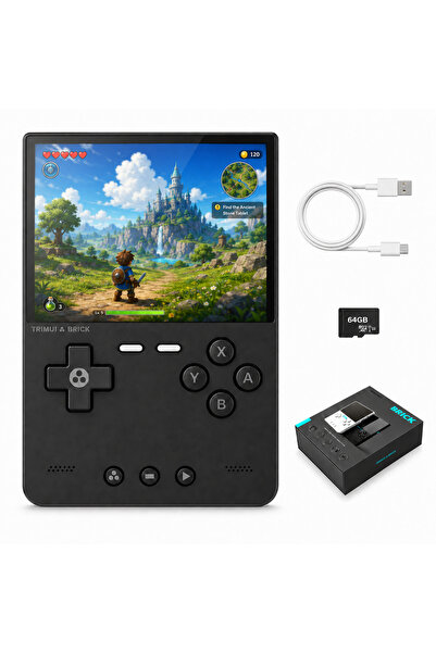 PRODYS Consola Jocuri Portabila, TRIMUI Brick, Wi-Fi, Bluetooth, 64 GB, Jocua...