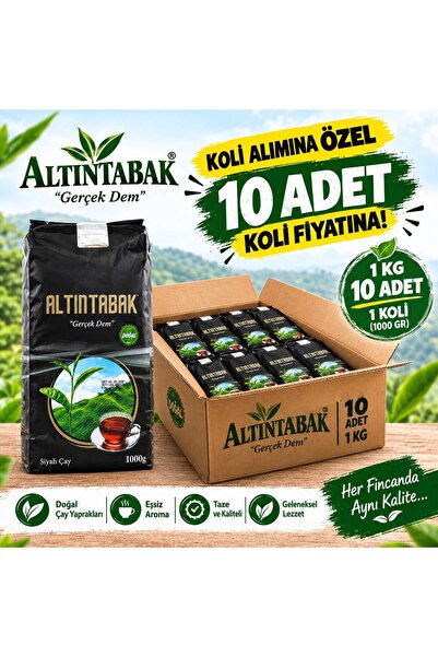1 KOLİ ALTINTABAK GOLD ÇAY 1KG 10 Adet - 1000 GR Yoğun Demli, Aromatik Siyah Çay | Ekonomik Paket