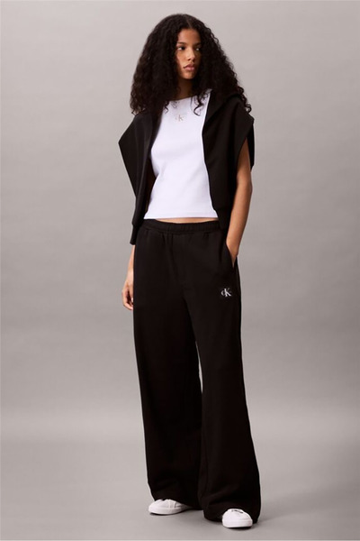 Calvin Klein A- French Terry Badge Logo Pant Kadın Eşofman Altı Siyah