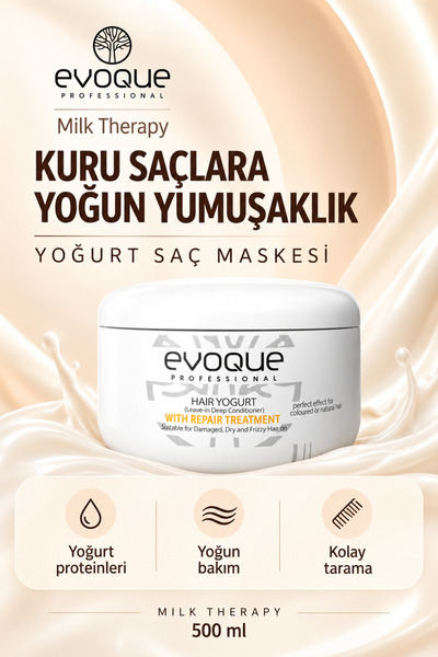 Evoque Professional قناع الشعر بالعلاج بالحليب 500 مل