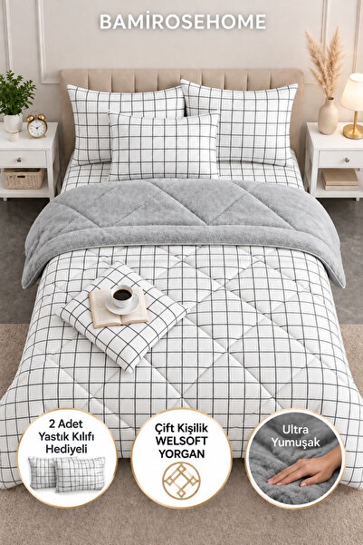 BAMİROSE DİAMOND LÜX WELLSOFT ÇİFT KİŞİLİK ÇİFT TARAFLI YORGAN + YASTIK KILIF...