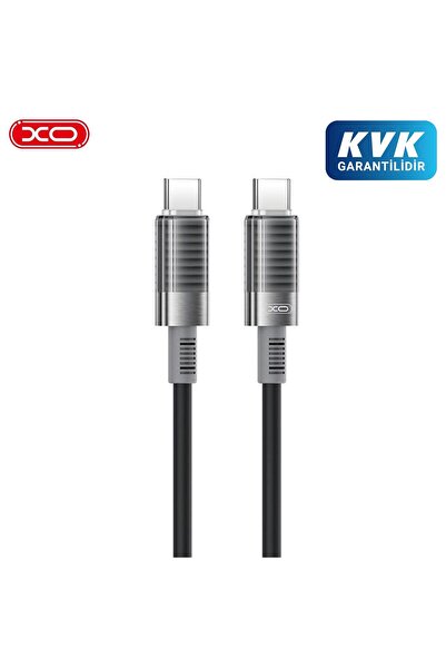 Xo Καλώδιο Δεδομένων και Φόρτισης, USB-C, PD60W, QC3.0, Σιλικόνης, 1μ - Μαύρο