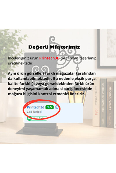 Printech3d Sokak Lambası Tasarımlı Kitaplık Lambası – Kitaplık ve Masaüstü Dekoru