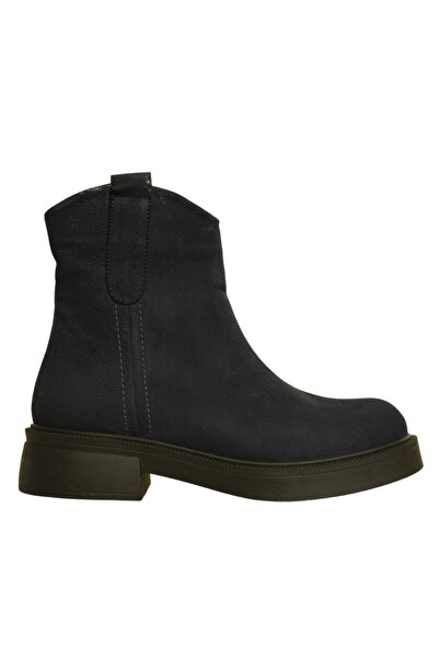 Platin Navy Blue Nubuck Leather Women's Boots