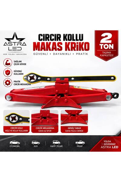 ASTRA LED Makas Kriko, 2 Ton, Cırcır Kollu, Akordiyon Tipi CE Belgeli ISO9001...