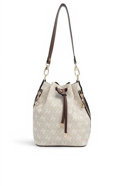 Silver Polo Stone - Brown Monogram Women's Shoulder Bag Sp1137