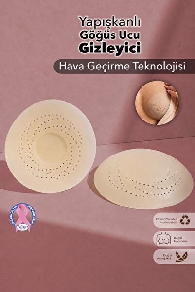 Juene Delikli Göğüs Ucu Gizleyici - Hava Alabilen Vakumlu Suya Ve Tere Dayanı...