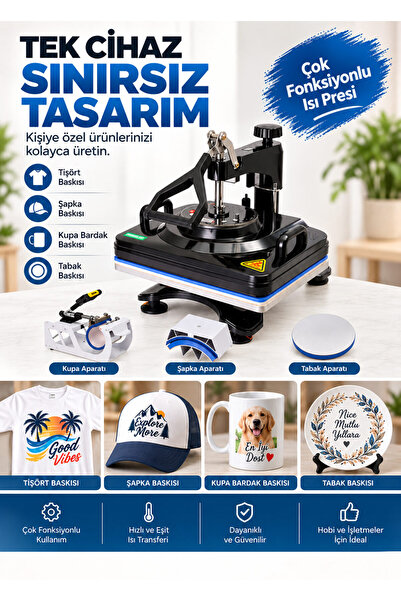 Digitronix Çok Fonksiyonlu Transfer Baskı Presi 5in1 P8200