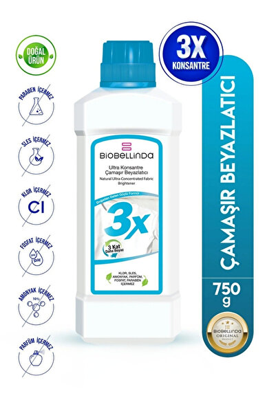 BioBellinda 3x Ultra Konsantre Tül Perde & Çamaşırlar İçin Organik Beyazlatıc...