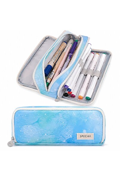 Choice3 Starry Sky Blue Large Capacity Pencil Case Stationery School Supplies...
