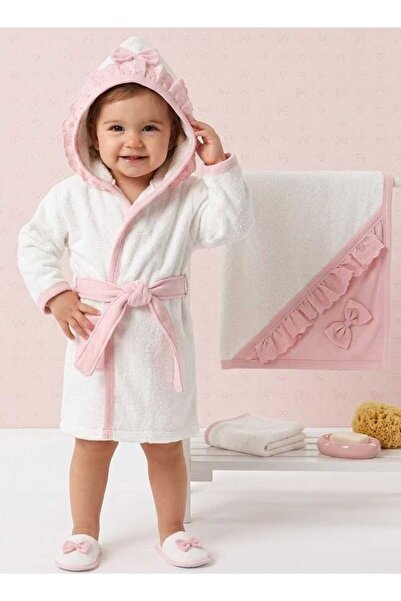 MİLAYS LİFE HOME COLLECTİON ZIPIR 4 PARÇA PAMUKLU BORNOZ SETLERİ 0-2 YAŞ