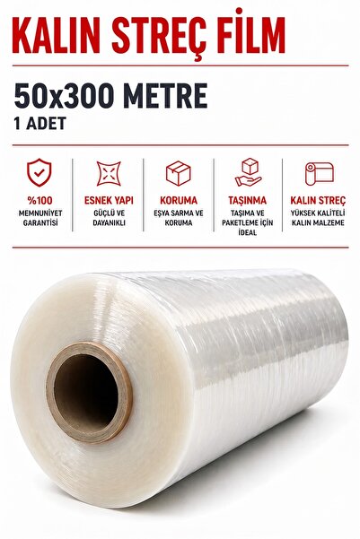 Seyhan 300 metre ince Ultra Büyük Eşya Mobilya Sarma Koruma Ambalaj Streci Ta...