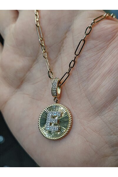 14 AYAR ALTIN CHARM '' E '' HARFİ KOLYE
