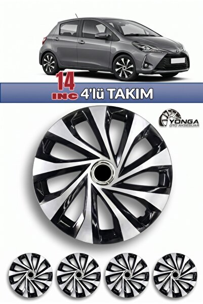 YONGA OTO AKSESUAR TOYOTA YARİS Jant Kapağı 14 İnç Kırılmaz 4'lü + 4 Amblem +...