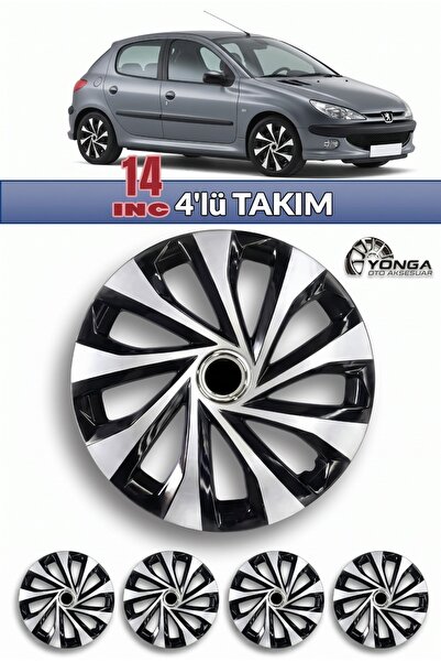 YONGA OTO AKSESUAR PEUGEOT 206 Jant Kapağı 14 İnç Kırılmaz 4'lü + 4 Amblem + ...