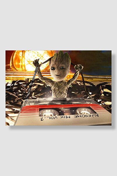 postick Marvel Galaksinin Koruyucuları Baby Groot Film Posteri Yüksek Kalitel...