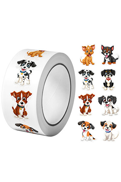 Choice Light Grey 500Pcs/Roll Cute Pet Dogs Stickers 2.5cm/1.0'' 8 Designs De...
