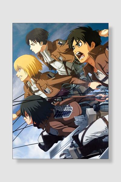 postick Attack On Titan Anime Posteri Kalın Parlak Kuşe Kağıdı