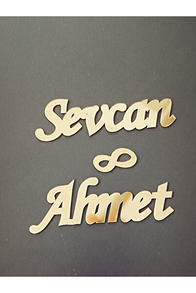 Elzem Ahşap Nişan Söz Aynalı Tepsi İsimlik