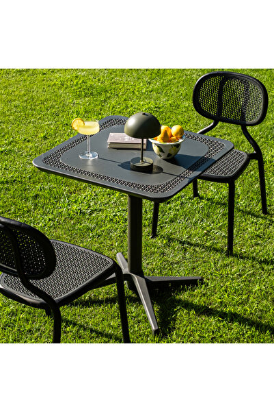 Tilia Haz Katlanır Polipropilen Masa 70x70 cm Siyah - Bahçe, Balkon, Kafe, Re...
